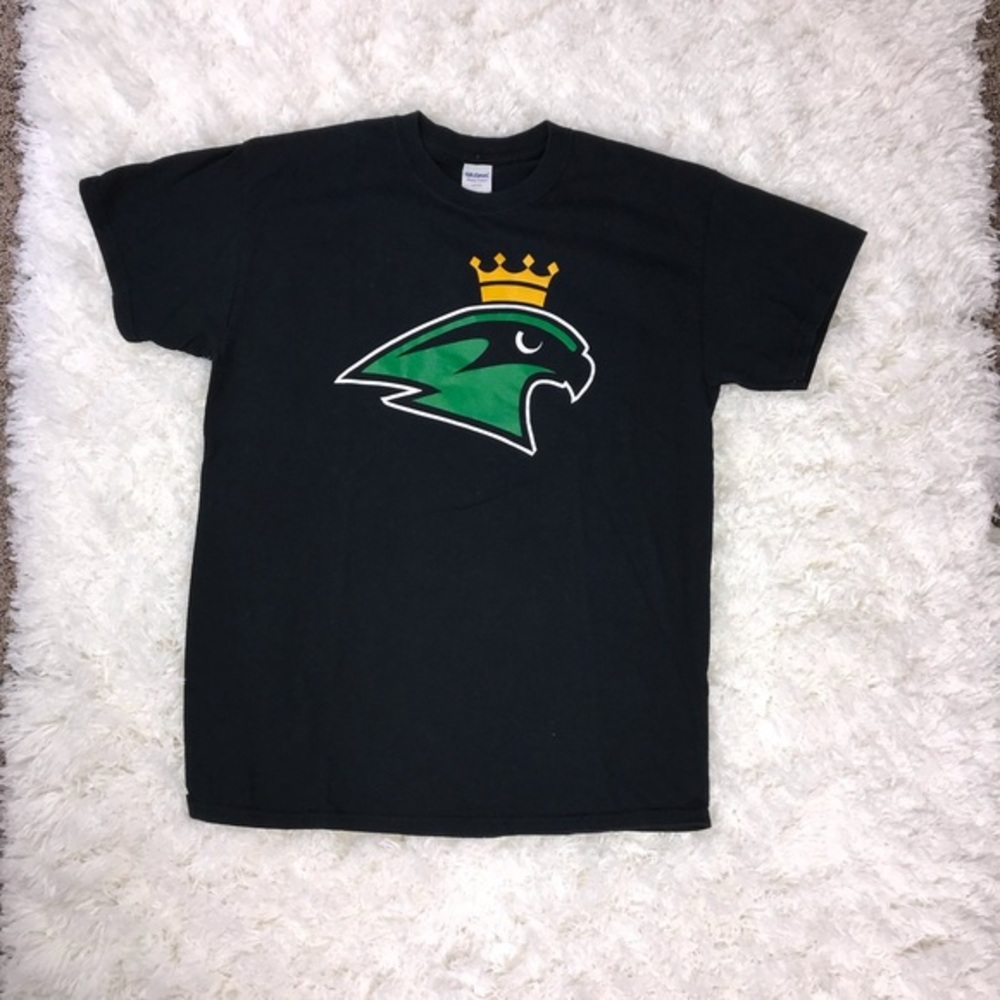 Unisex Gildan Black Graphic Tee Size Medium EUC